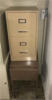 Small filing cabinet/metal drop leaf table