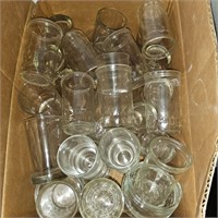 BOX OF CLEAR GLASS