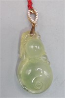 ICY SPINIACH GREEN JADEITE 'WATERDROP' PENDANT