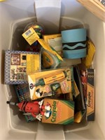 Tote of collectable Crayola crayon items