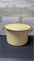 Large Enamel Stock Pot With Lid 14"