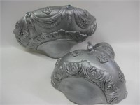 Two Piece Vintage Plaster Wall Fountain