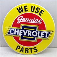 Genuine Chevy Parts Metal Sign  23 1/2" Dia