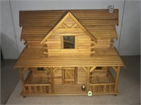 Wooden Log Cabin Doll House