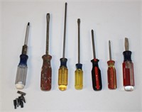 screwdriver lot w Craftsman multi bit