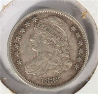 1833 BUST DIME, FULL XF scratch ORIGINAL & NICE