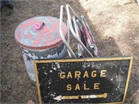 Lawn Chairs, Garbage Cans & Sign