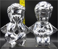 Cherub Figurines - Chrome