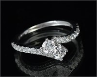 14K DIAMOND BYPASS RING