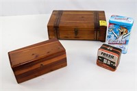 2 Trinket Boxes and Fossil Tin and Electrasol Tin