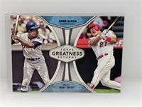 2019 Topps Greatness Returns Hank Aaron Mike Trout