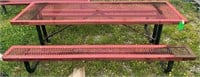 Red 8’ Metal Picnic Table