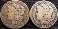 1878 & 1886-O Morgan Silver Dollars - Coins
