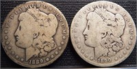 1889-O & 1890-O Morgan Silver Dollars - Coins