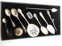 lot of sterling silver spoons & others