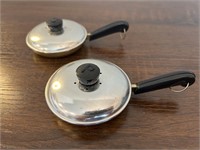 Vintage Brillium Chrome Skillet Salt & Pepper