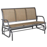 W4165  Outsunny Glider Bench, Mesh Fabric, Brown