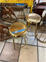 2 Piece Gold Adjustable Stools