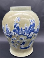 Large Vintage Asian Vase w/ Dancing Chinamen