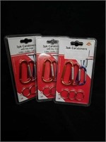 Three new three count packages of carabiners with