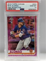 2019 Topps Chrome Pink Ref Pete Alonso RC PSA 10