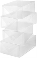 Clear Shoe Organizer Boxes Set of 4