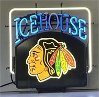 (QQ) Icehouse Chicago BlackHawks Neon Sign, 3