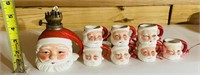 Vintage Made in Japan Santa Oil Lamp & Mini Mugs