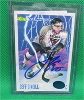 Jeff O'Neal Signed Guelph Storm Hockey Card W/ COA