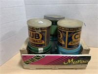 6 Vintage Tobacco Tins