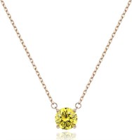 18k Gold-pl. Round Cut 2.00ct Peridot Necklace