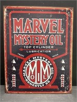 Marvel Mystery Oil Replica Tin Sign. 12.5” x 16”.