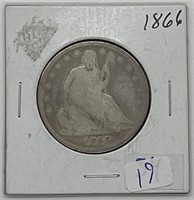 1866 U.S. Seated Liberty Half Dollar