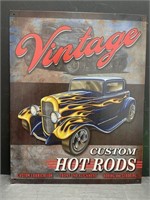 Vintage Custom Hot Rods Replica Tin Sign. 12.5” x