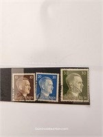 3 Hitler Stamps- 10, 20 & 30 Cent