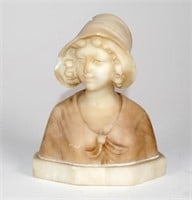 Late 19th century alabaster bust of a lady