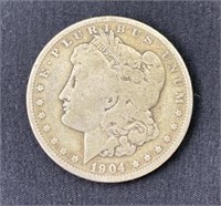 1904 Morgan Silver Dollar US $1 Coin