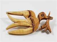 Hand Carved Woden  Bird Dove Brooch