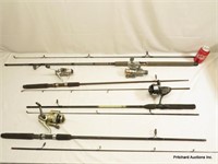 4 Spin Cast Fishing Reels & Rods