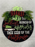 WOODEN CHRISTMAS SIGN 12IN