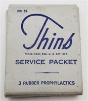 (N) vtg Thins Service Packet Rubber Prophylactics