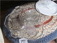 Miniature Braided Rug , Crystal Divided Dish