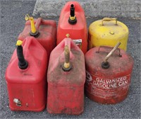 6 Fuel Cans with Contents