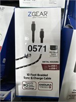 ZGEAR SYNC & CHARGE CABLE RETAIL $20