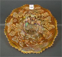 Fenton Dk Marigold Peacock at Urn Plate