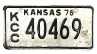 1978 KCC Kansas License Plate