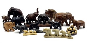 Elephant Figures 4” Tall and Smaller (wood