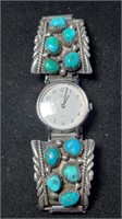 Timex Watch w/Sterling Silver & Turquoise Band