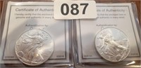 (2) 2018 SILVER EAGLES