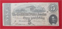 1864 $5 CSA Note Large Size #94009